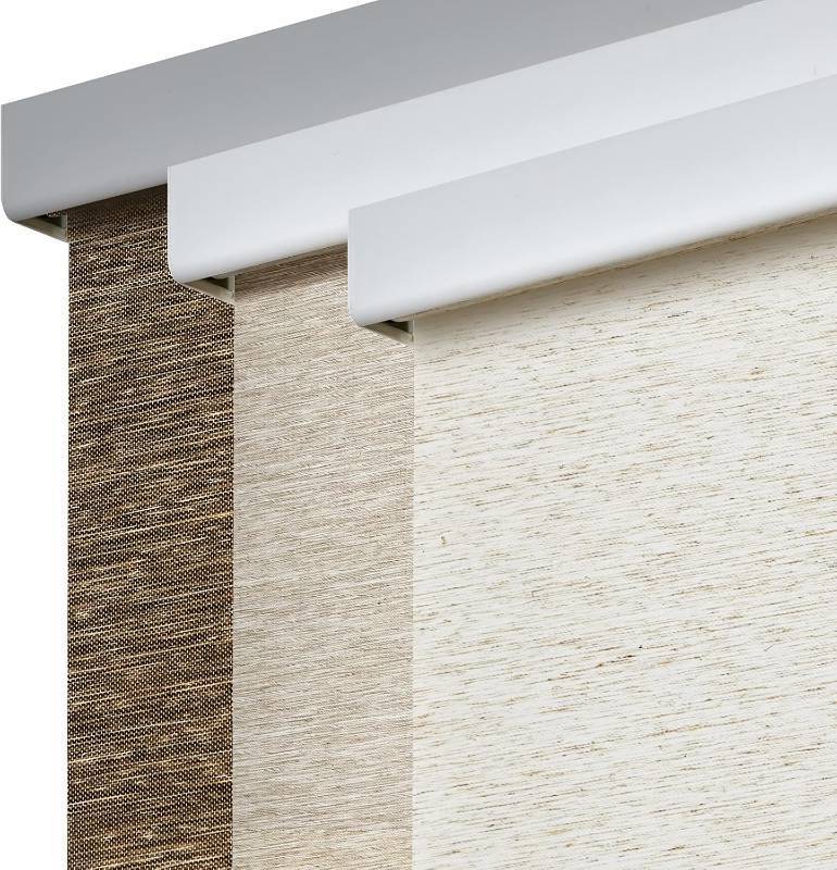 lot 141884 image: Retails for $102 Persilux Light Filtering Shades for Indoor Windows Blinds Cordless Roller Shades for Window Shades Pull Down, Natural Woven UV Protection Privacy Roller Blinds for Doors (Cream 48 W x 72 H)