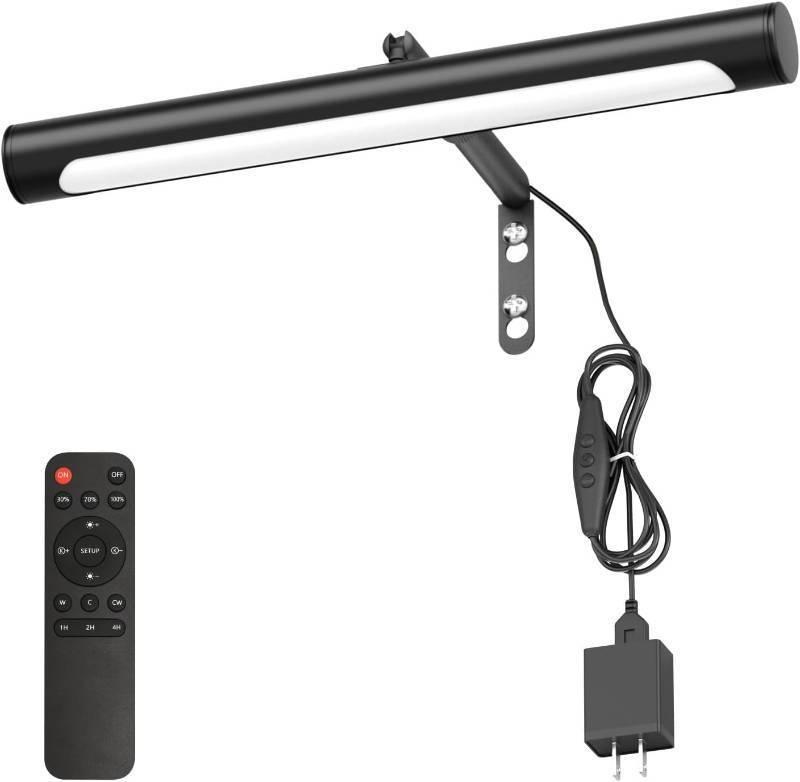 lot 241802 image: Coinmit 4W Picture Light Plug in, 12 Adjustable LED Art Light with Remote Control, Dimmable Wall Light for Picture Display Dartboard Art Work (Black)