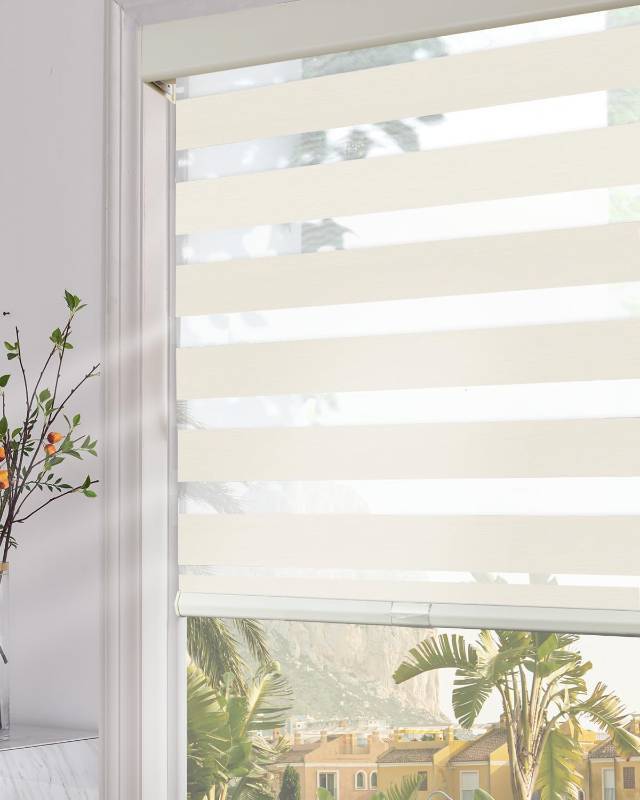 lot 441772 image: Persilux Blackout Zebra Blinds for Windows (22 W x 47 H, Beige) Cordless Zebra Shades for Indoor Windows, Sheer Shades Thermal Insulated Blinds with Upgraded Cassette, Roller Window Shades for Home