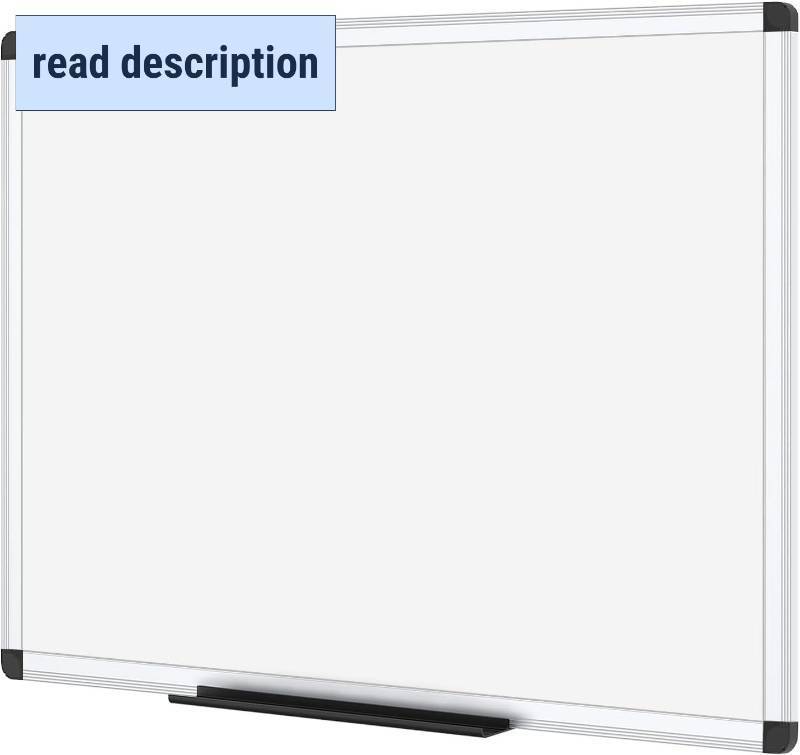 lot 121228 image: VIZ-PRO Magnetic Dry Erase Board, 36 X 24 Inches, Silver Aluminium Frame