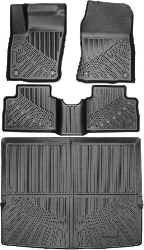 lot 221237 image: Retails for $106 Floor Mats & Cargo Liner Set Custom Fit for Nissan Kicks 2025 SV SR (Not for S), All Weather Protection TPE Anti-Slip Waterproof 1st & 2nd & Rear Trunk Mats for Nissan Kicks 2025 Accessories,Black