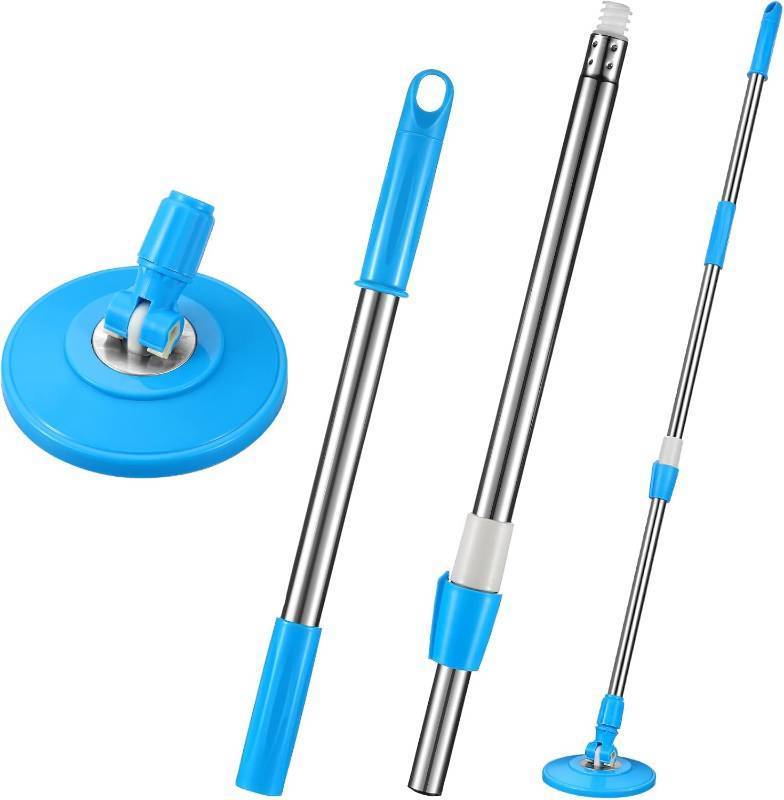 lot 221244 image: Spin Mop Replacement Handle 360 Degree Spin Mop Pole Handle Replacement Rotating Telescopic Mop Handle Blue Stick for Mop and Head Replacement Spinning Household Cleaning Accessories for Home Cleaning Cute Blue