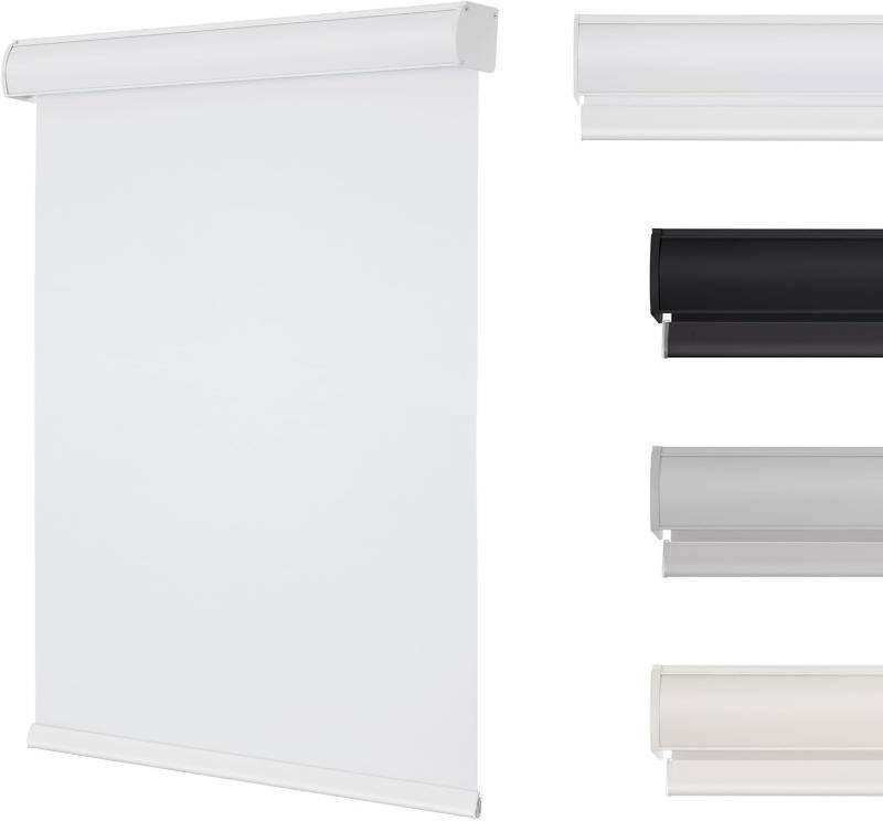 lot 221277 image: Changshade Cordless Blackout Roller Shades with Valance, Room Darkening Roll-up Shade Easy Install, Fabric Windows Blinds for Home, Bedroom and Office, 44 W x 72 H, White ROL44WT72D