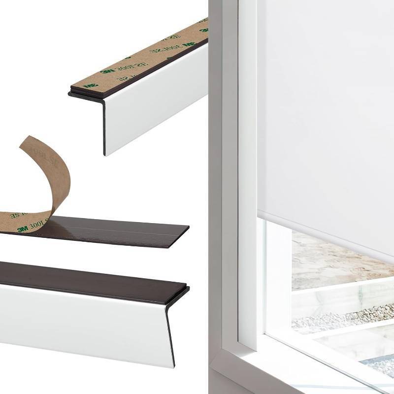 lot 321065 image: Keego 100% Blackout PVC Light Blocking Strips Magnetic Light blockers for Blackout Shades & Blinds Room Darkening Side Tracks for bedrooms Nurseries (White, 58.5, 2pcs, Removable)