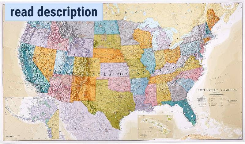lot 321067 image: Maps International Giant Classic Dominican Republic Mega-Map - Map of The Dominican Republic Poster - Front Lamination - 46 x 80