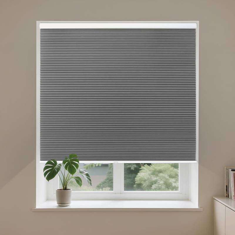 lot 321076 image: Allesin Cellular Shades Cordless Blackout Honeycomb Blinds for Indoor Windows, Thermal Insulated Window Shades Noise Reduction, Easy to Install, Perfect for BedroomLiving Room, Grey