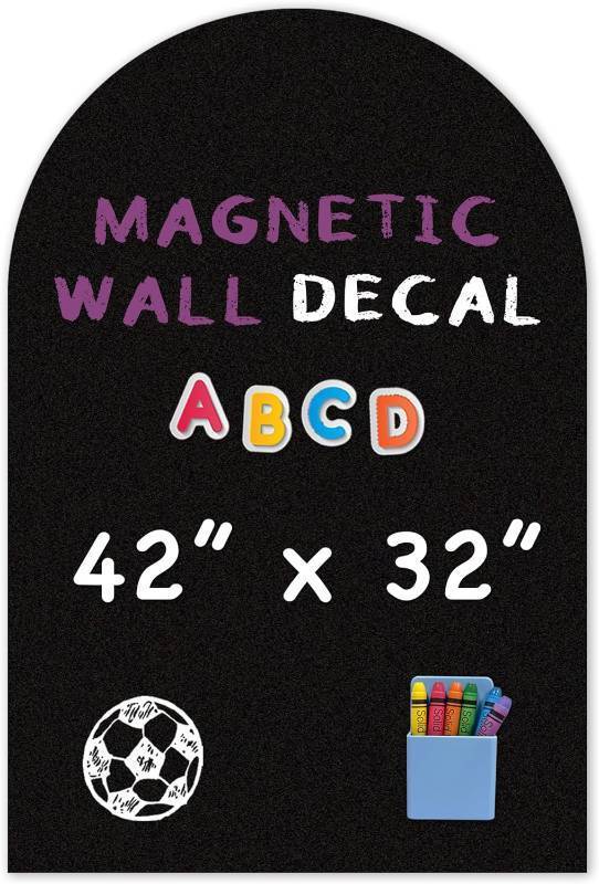 lot 321097 image: YOUNGJQ Magnetic Arch Wall Decal, Magnetic Chalkboard for Wall 42 x 32 Adhesive Backing Wallpaper (Black)