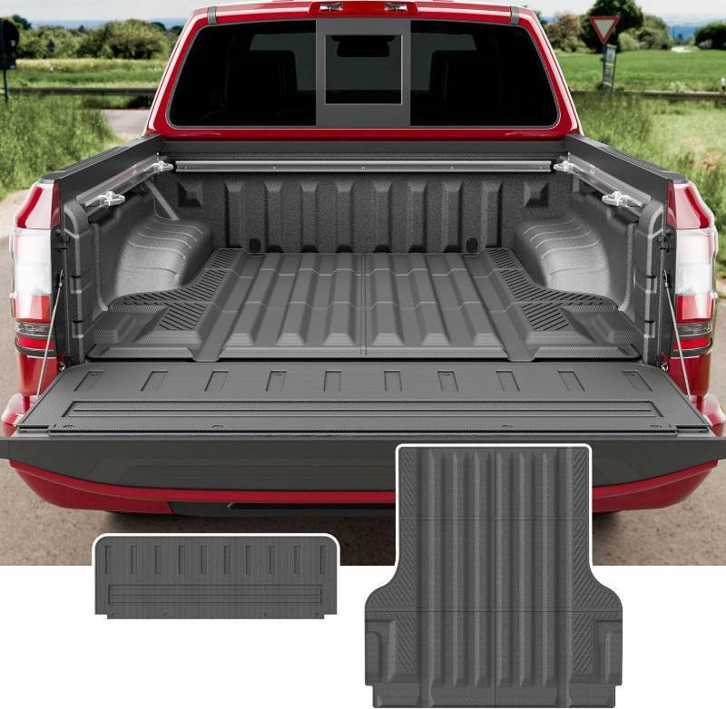 lot 421211 image: Retails for $110 Truck Mat Tailgate Mat Compatible with 2022-2026 Nissan Frontier TPE Truck Liner Replacement for 2022 2023 2024 2025 2026 Nissan Frontier Accessories (Strip Style Tailgate MatTruck Mat)