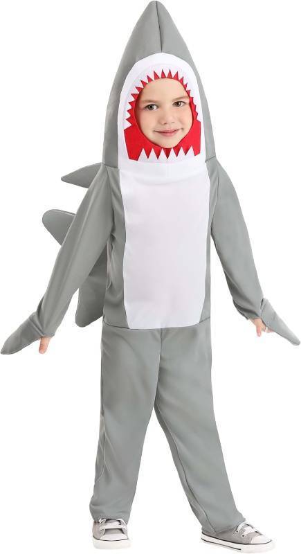 lot 111415 image: Toddler Shark Costume  Ocean Animal Jumpsuit Featuring Back Fins for Halloween Dress Up or Playtime Fun