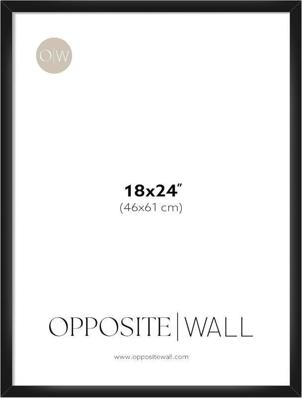 lot 211209 image: Opposite Wall - 18x24 in -Black Picture Frame - Lightweight, Versatile & Shatterproof - Wall Hanging Poster or Photo Frame - Wall Decor for Office, Gallery & Home