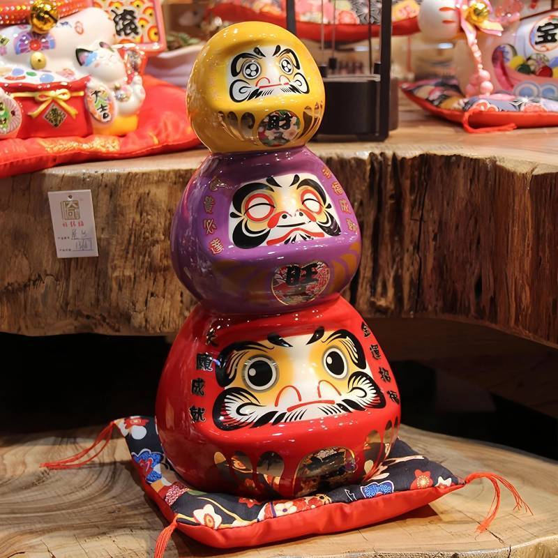lot 211210 image: Daruma Doll - Good Luck & Well Wishes, Feng Shui Gifts, Feng Shui Decor, Japanese Dharma Doll, Japan Daruma (Yellow)