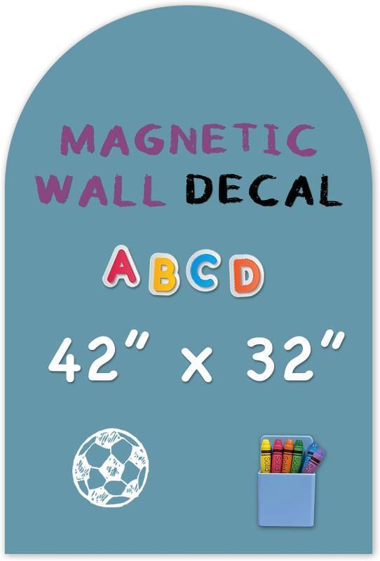 lot 411091 image: YOUNGJQ Magnetic Arch Wall Decal, Magnetic Chalkboard for Wall 42 x 32 Adhesive Backing Wallpaper(Celadon)