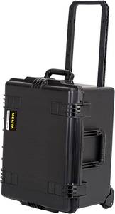 lot 321104 image: Retails for $280 MEIJIA Portable All Weather Waterproof Rolling Hard Camera Case with Customizable Fit Foam and Wheels, 24.6X19.7X14.4,Elegant Black