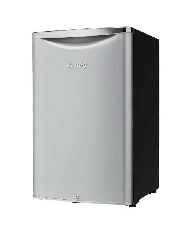 lot 4421125 image: DanbyContemporary Classic 4.4 cu. ft. Retro Mini Fridge in Iridium Silver without Freezer - Retail $349