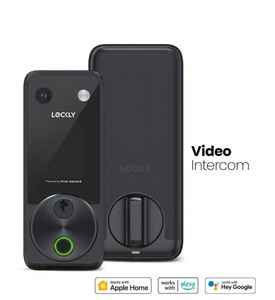 lot 4649025 image: LocklyVision 2K Video Zeno Matte Black Deadbolt Wi-Fi Doorbell Smart Lock,Home Key,Night Vision,Fingerprint, SiriAlexaGoogle - Retail $424