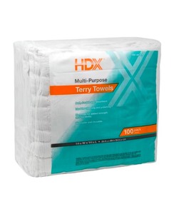 lot 4649056 image: HDX14 in. x 14 in. Terry Towels (100-Count) - Retail $34