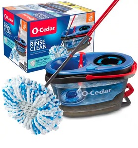 lot 4649059 image: O-CedarRinseClean Deep Clean Microfiber Spin Mop, Clean with Clean Water (The Home Depot Exclusive) - Retail $49