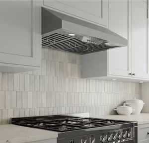 lot 4649067 image: Streamline30 in. 406 CFM Locri Ductless Under Cabinet Range Hood in Brushed Steel, Baffle Filters, Push Button Control, LED Lights - Retail $494