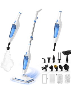 lot 4649098 image: SENMO Steam Mop, 14-in-1 Detachable Steam Cleaner for Home and Floor, 1300W 228°F Deep Cleaning MultiPurpose Floor Steamer with 14 Attachments for Hardwood Floors, Tile, Grout, Furniture, Carpet, Wall - Retail $99