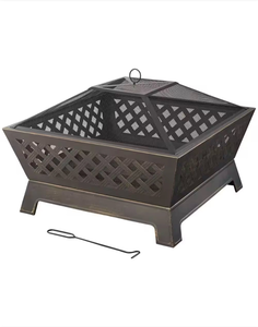 lot 4649121 image: Hampton BayTipton 34.00 in. W Rubbed Bronze Steel Wood Outdoor Fire Pit with Screen and Poker Included - Retail $179