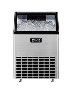 lot 4649004 image: SIMZLIFE22 in. 200 lb.24H Full Size Cube UndercounterFreestanding Ice Maker in Silver, Ice Full Alert and Auto-Cleaning DAMAGED (See Pictures and Description)- Retail $549