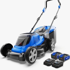 lot 4649043 image: Wild Badger Power 40V 16�� Cordless Lawn Mower Brushless, 1,900 sq ft0.044 ac,1�4.0Ah Battery & Fast Charger, 5-Position Height,for Small Residential Lawns - Retail $299