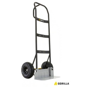 lot 4649103 image: Gorilla1,000 lbs. Capacity Steel Hand Truck with Multi-Grip Power Handle, Wide Load Toe Plate Super Duty Axle, Flat Free Tires - Retail $149