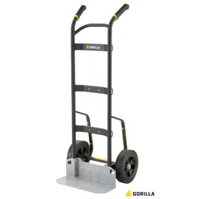 lot 4649104 image: Gorilla800 lbs. Capacity Steel Hand Truck with Multi-Grip Handle, Wideload Toe Plate, Super Duty Axle with Non-Slip Foot Lever - Retail $129
