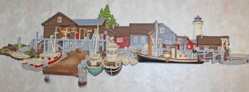 lot 1546 image: Boat Dock Wall Decor Approximately 52 Inches Long