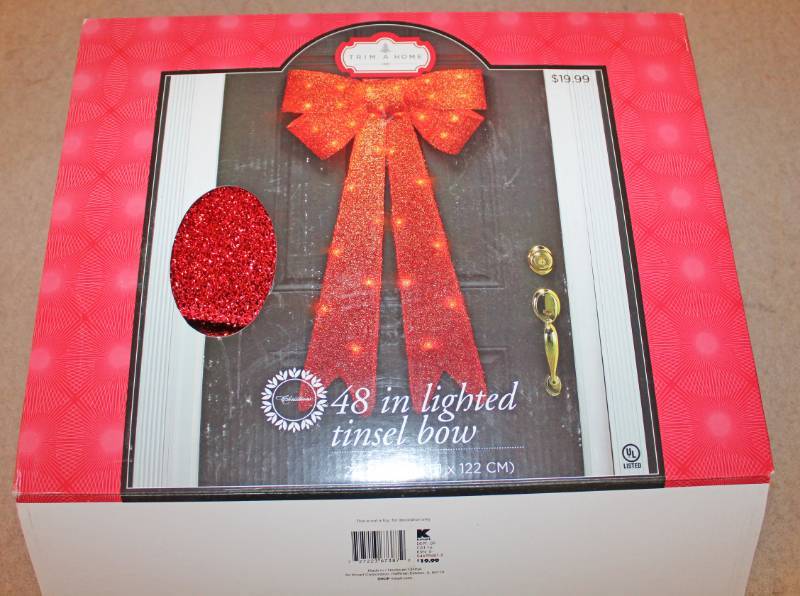 lot 1560 image: Lighted Christmas Decoration Bow - 48 Inches - In Original Box
