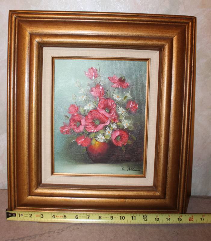 lot 1602 image: Framed Wall Art of Flowers