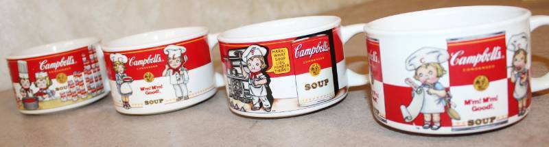 lot 1732 image: Set of 4 Campbells Soup Bowls