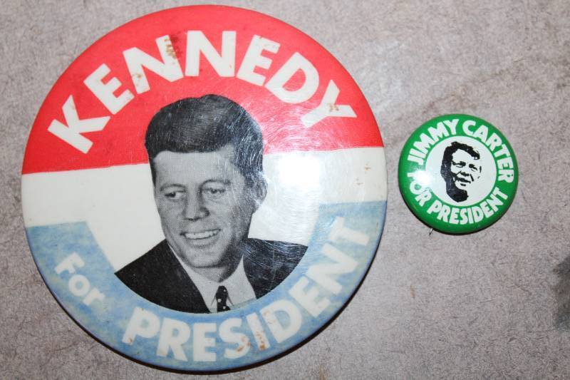 lot 7922 image: Vintage Kennedy  Carter Presidential Button Pins