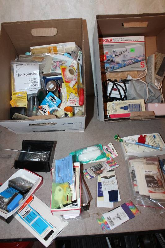lot 7964 image: Lot of 2 Boxes of Sewing Notions