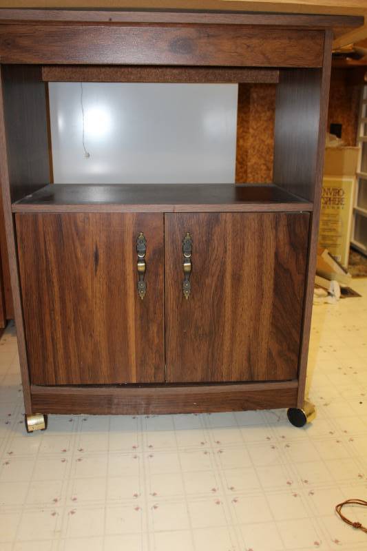 lot 7968 image: Microwave CartStereo Cabinet - Full of LPs Record Albums WOW