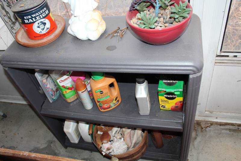 lot 1777 image: Plastic Shelf with Contents