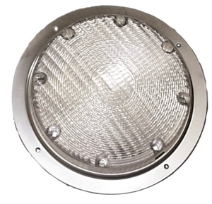 lot 856 image: 2-Arcon 16193 Round RV Porch Light With Clear Lens - Retail $60