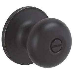 lot 3097 image: Dexter by Schlage J40VSTR716 Stratus Privacy Knob  Aged Bronze - Retail $89