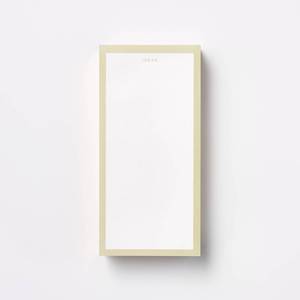 lot 3111 image: Jumbo Gum Top Daily To-Do Notepad with Gold Edge 5x8 - Threshold�� Recycled Paper, Multicolored, Glue Binding - Retail $5