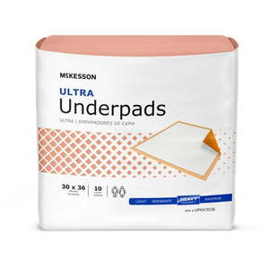 lot 3121 image: McKesson Ultra Disposable Underpads Heavy Absorbency Fluff  Polymer 30 X 36  UPHV3036 10 pads - Retail $20