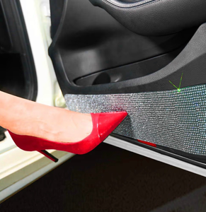 lot 3160 image: eing Bling 4 Pcs Universal Car Door Kicking Protection Stickers (2 Front Door and 2 Back Seat)  - Retail $33