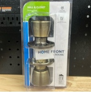 lot 3177 image: Brushed Nickel Door Handle Set with Lock - Retail $25