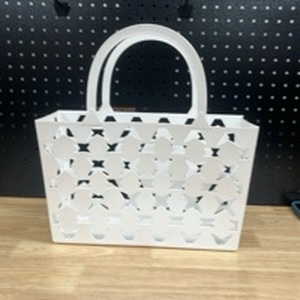lot 3200 image: White Plastic Basket with Handles  - Retail $0
