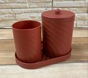 lot 3306 image: Bathroom Storage Container,Cup , and Tray - Retail $0