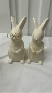lot 7196 image: 2 Ceramic Bunny Figurines