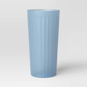 lot 7209 image: 26 fl oz Plastic Tall Tumbler Blue Ribbed - Room Essentials�� Reusable BPA-Free  Drinkware, Dishwasher & Microwave Safe 12 count