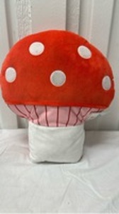 lot 7221 image: Red Mushroom Plush Pillow