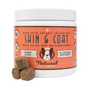 lot 7257 image: Natural Dog Company Skin & Coat Supplement - SalmonPeas - 90ct