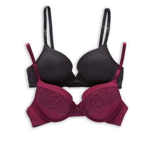lot 7258 image: Women s Self Expressions SE5757 Push Up T-Shirt Bra - Galactic Red bra only 36D