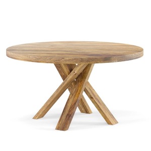 lot 4651003 image: Wade Logan Arvis Solid Wood Contemporary 60 Long Round Dining Table (read description) - Retail $999